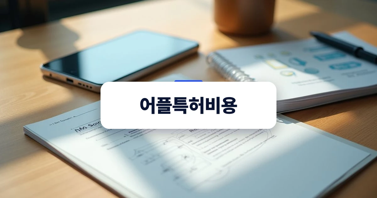 어플특허비용과 앱 개발 기획서를 검토하는 깔끔한 책상 위 모습