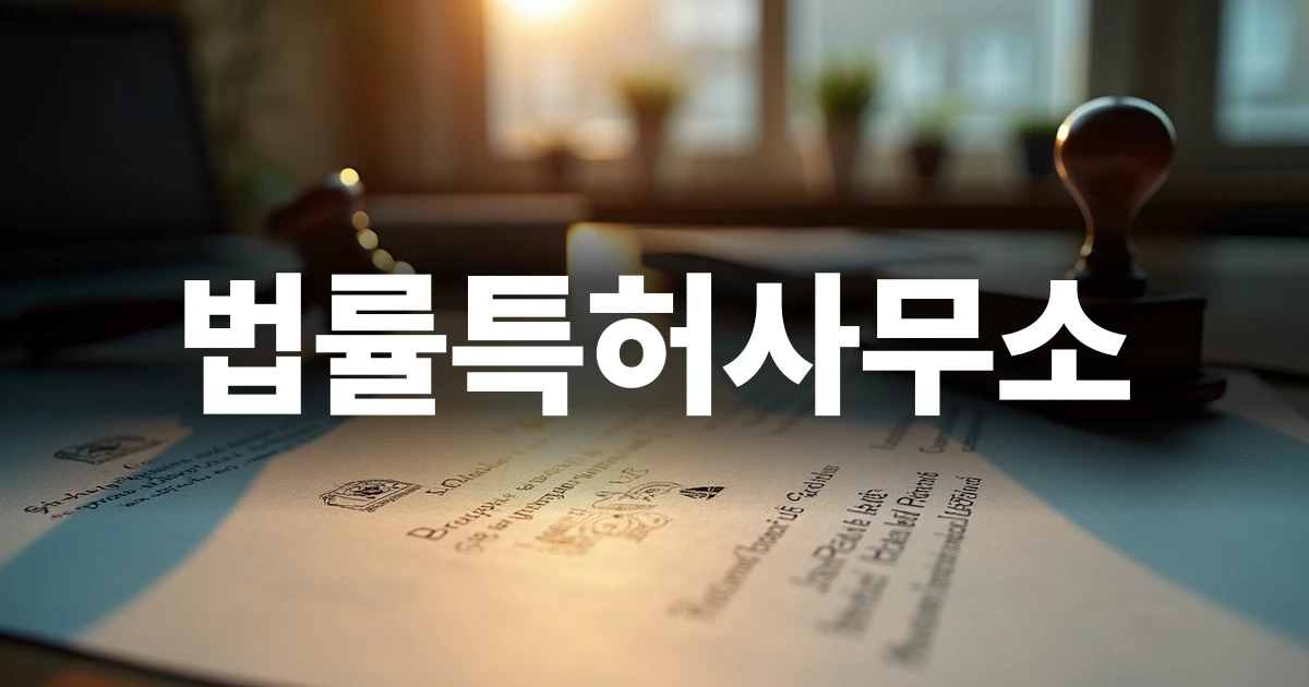 법률특허사무소 선택 전략을 상징하는 서류와 도구들