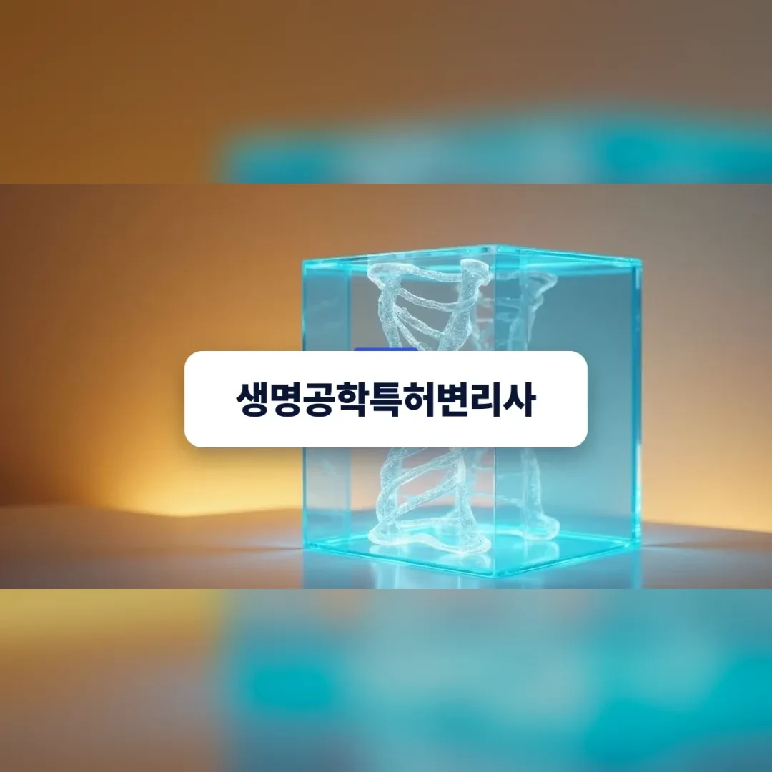 투명한 아크릴 상자 안의 유전자 구조 모형