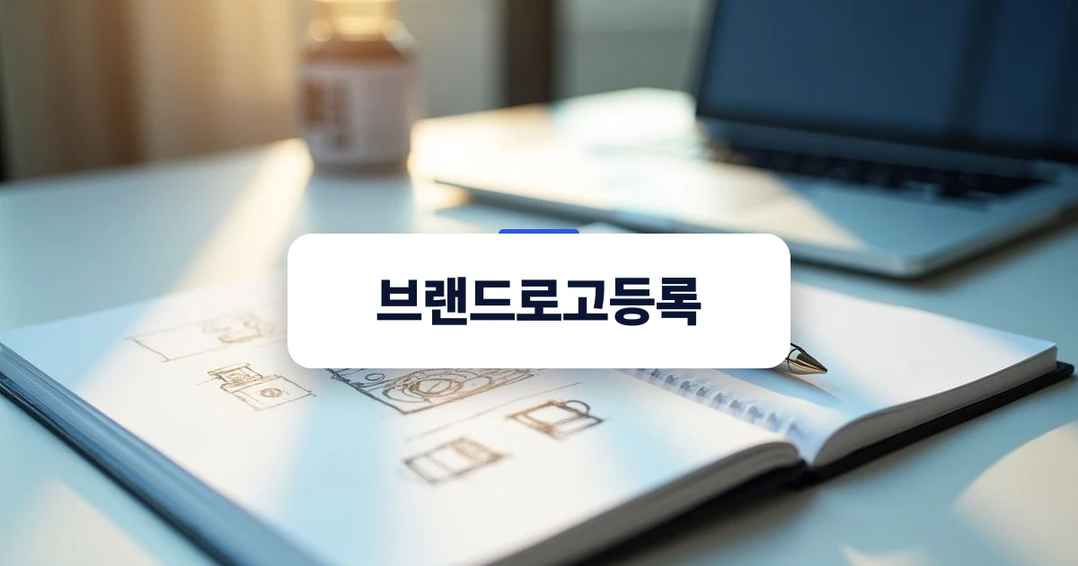 브랜드로고등록 절차와 서류를 준비하는 깔끔한 책상 위 모습