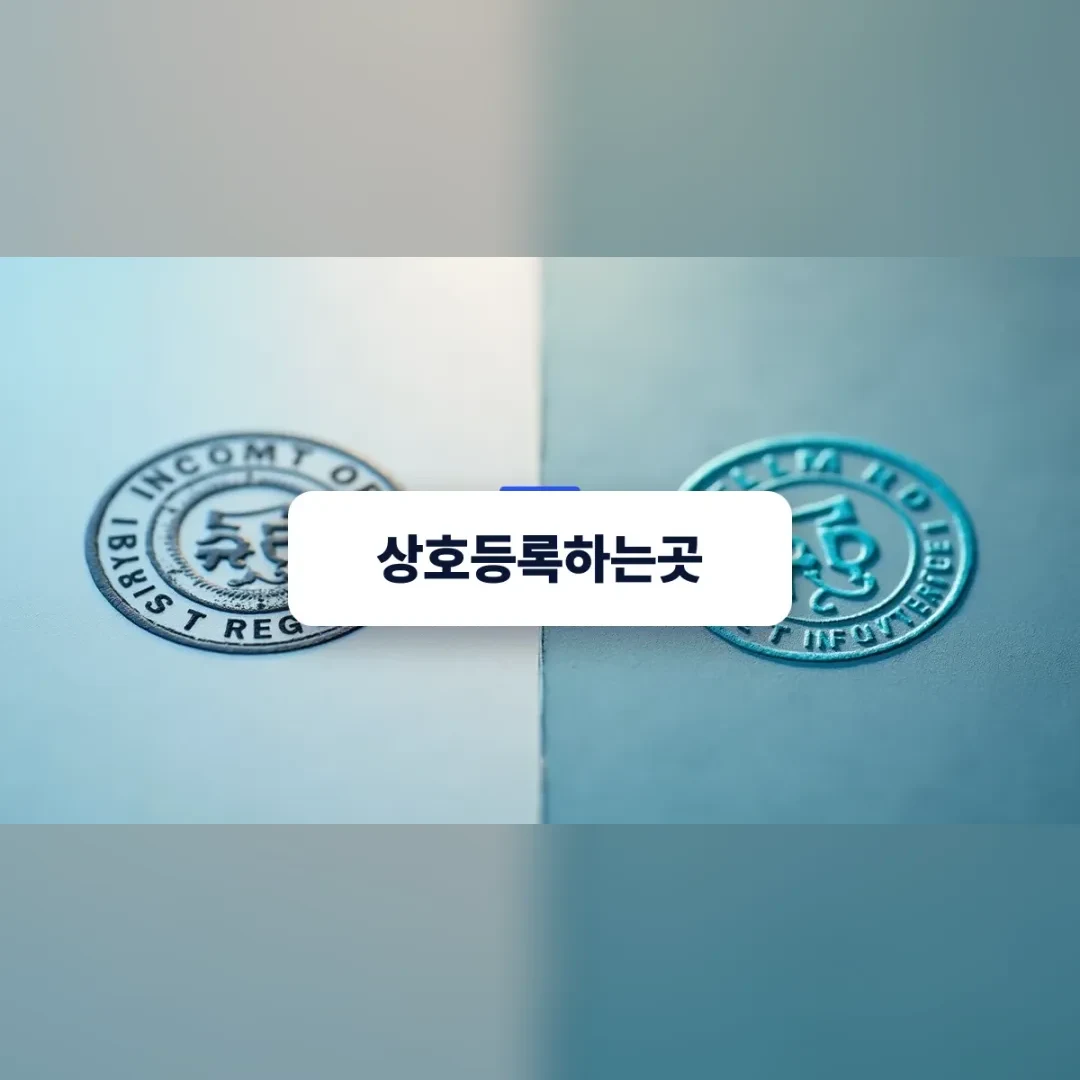 상호등록하는곳 — 나란히 놓인 두 개의 원형 인장 자국