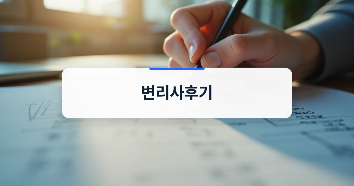 변리사후기 분석 및 지식재산권 준비를 고민하는 사업자의 책상 풍경