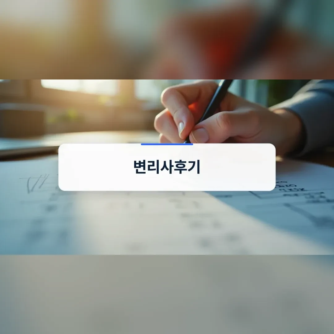 변리사후기 분석 및 지식재산권 준비를 고민하는 사업자의 책상 풍경