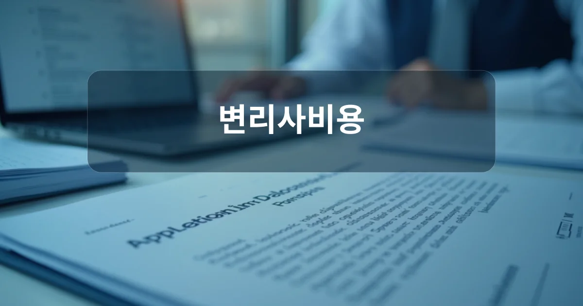 변리사비용 개요를 나타내는 깔끔한 서류와 태블릿