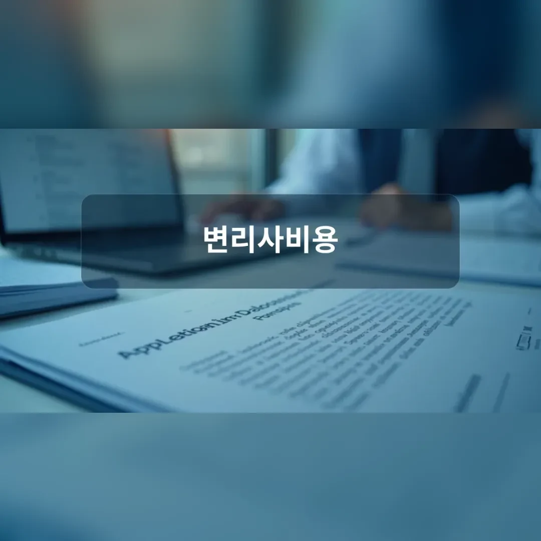 변리사비용 개요를 나타내는 깔끔한 서류와 태블릿