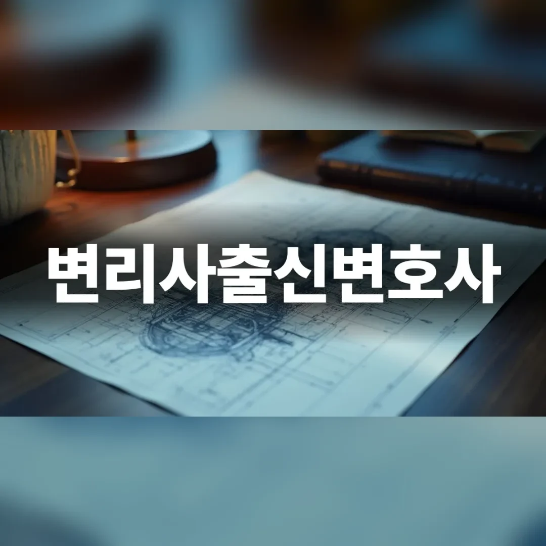 변리사출신변호사 — 책상 위에 펼쳐진 기계 설계 도면과 책
