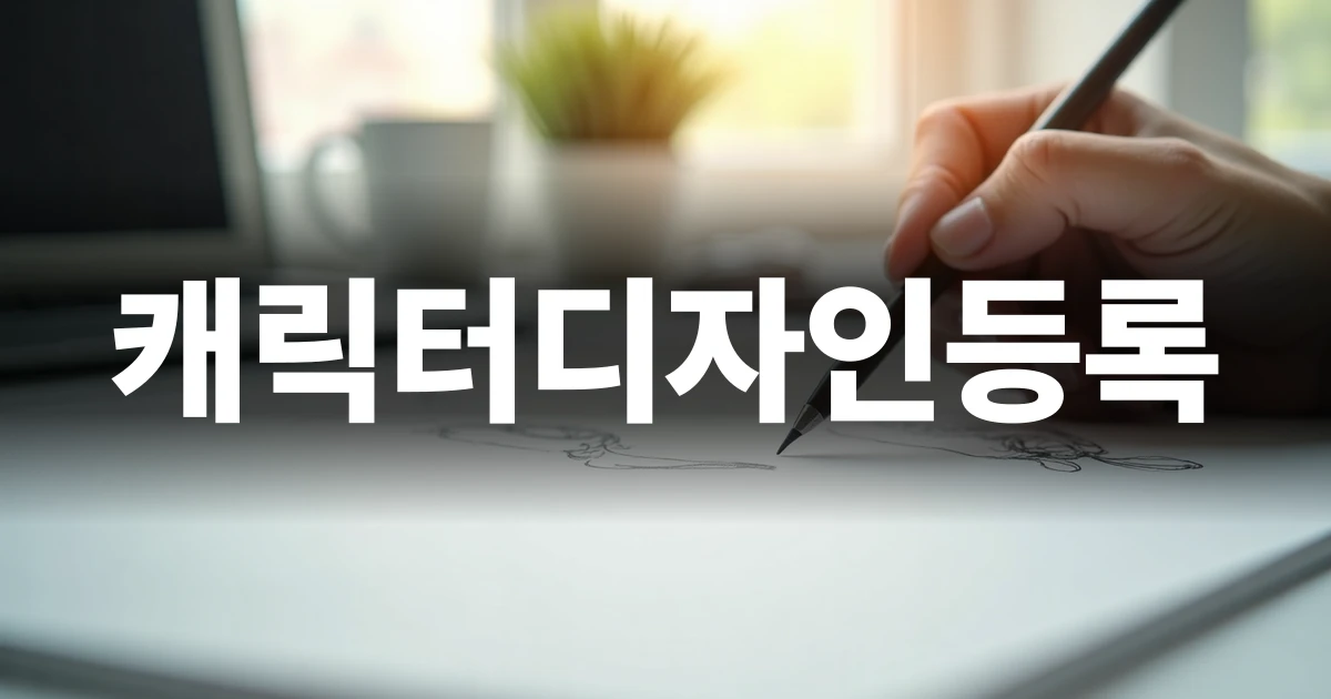 캐릭터디자인등록 개념을 검토하는 미니멀한 작업 공간