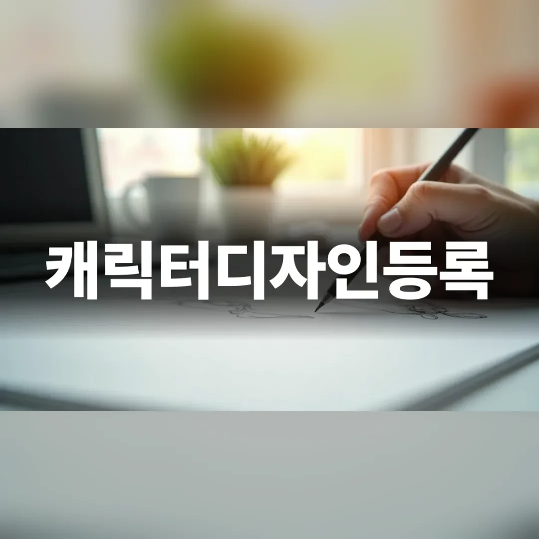 캐릭터디자인등록 — 밝은 책상에서 종이에 캐릭터를 스케치하는 손