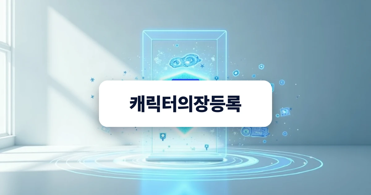 캐릭터의장등록 개념과 권리 확보의 중요성을 나타내는 창의적인 시각 디자인