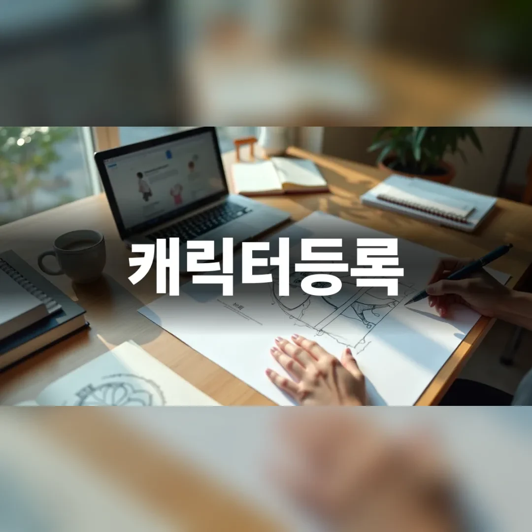 캐릭터등록을 고민하는 창작자의 작업 공간