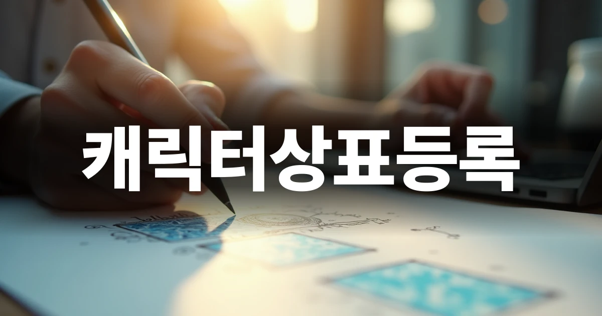 캐릭터상표등록을 준비하는 디자이너의 스케치 장면
