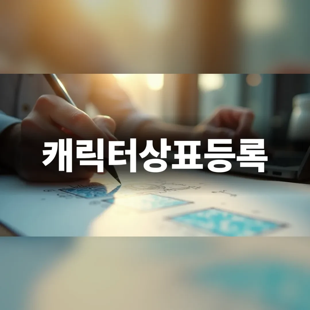 캐릭터상표등록을 준비하는 디자이너의 스케치 장면