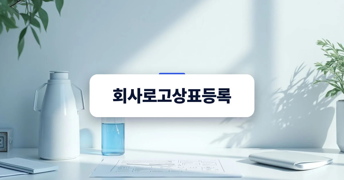회사로고상표등록을 준비하는 깔끔한 사무실 책상