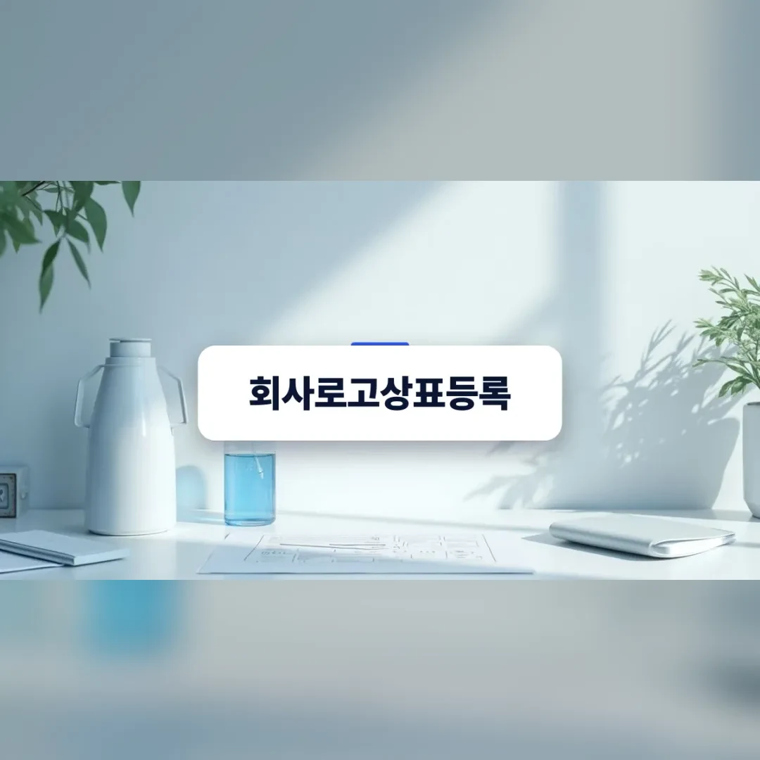 회사로고상표등록을 준비하는 깔끔한 사무실 책상