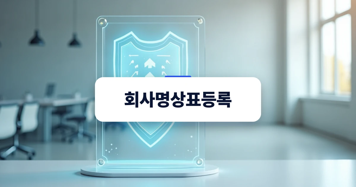 회사명상표등록의 중요성을 상징하는 브랜드 방패