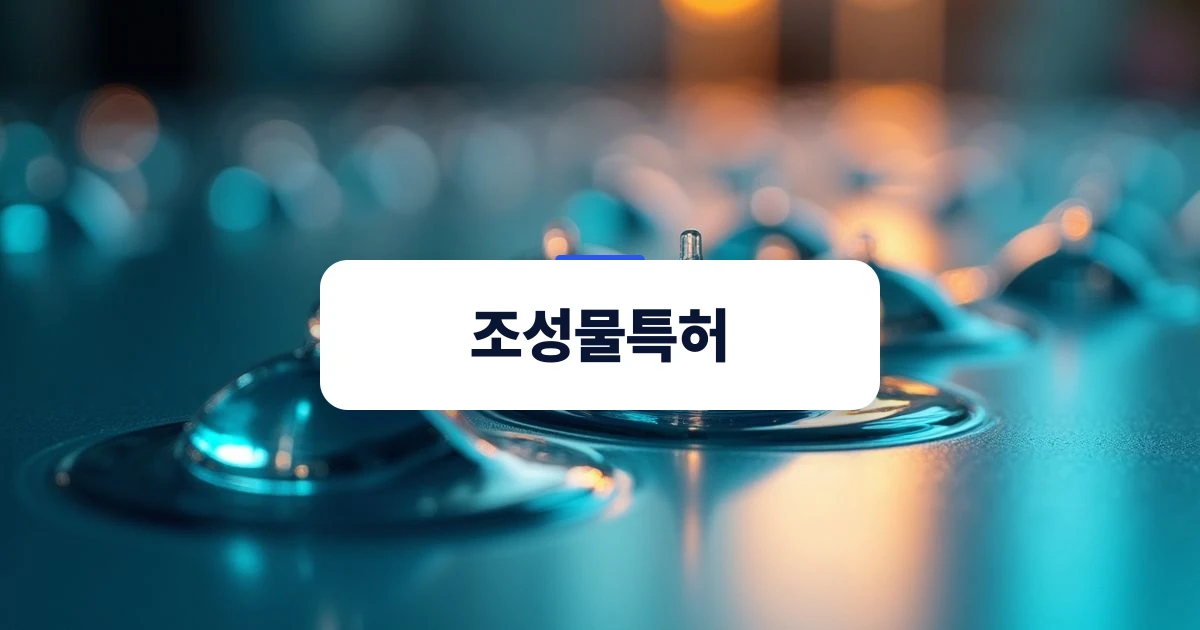 다양한 성분이 정밀하게 혼합되는 모습을 표현한 조성물특허 표지 이미지