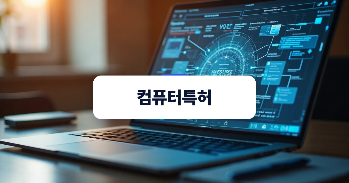 디지털 기술과 소프트웨어를 상징하는 데이터 흐름 도식