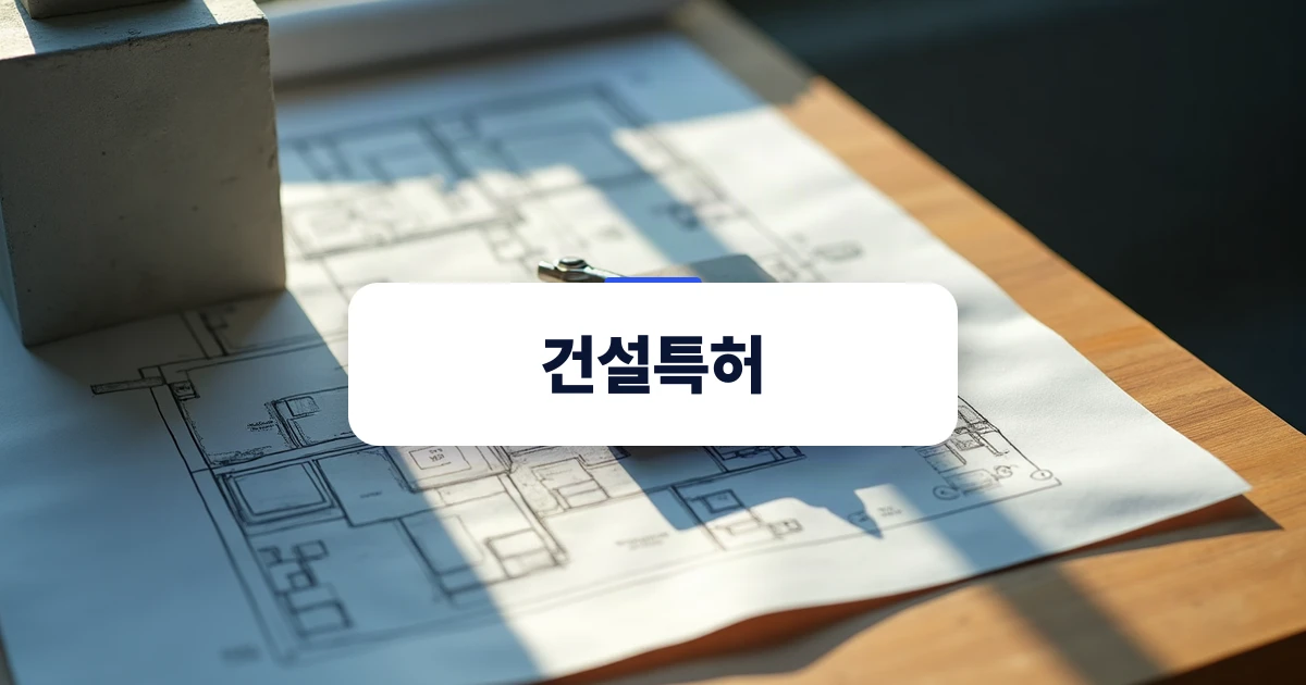 미니어처 건설 모델과 도면이 놓인 테이블 전경
