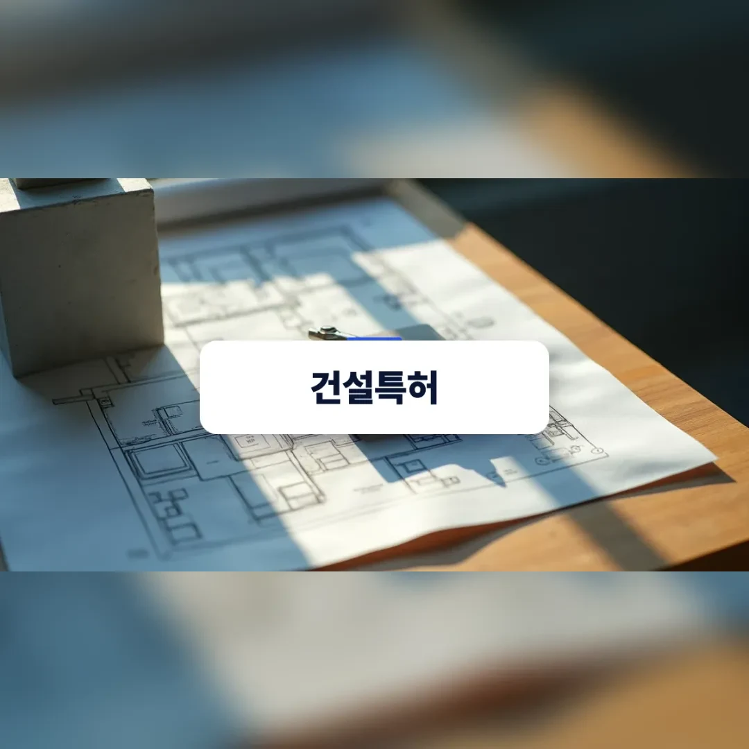 미니어처 건설 모델과 도면이 놓인 테이블 전경