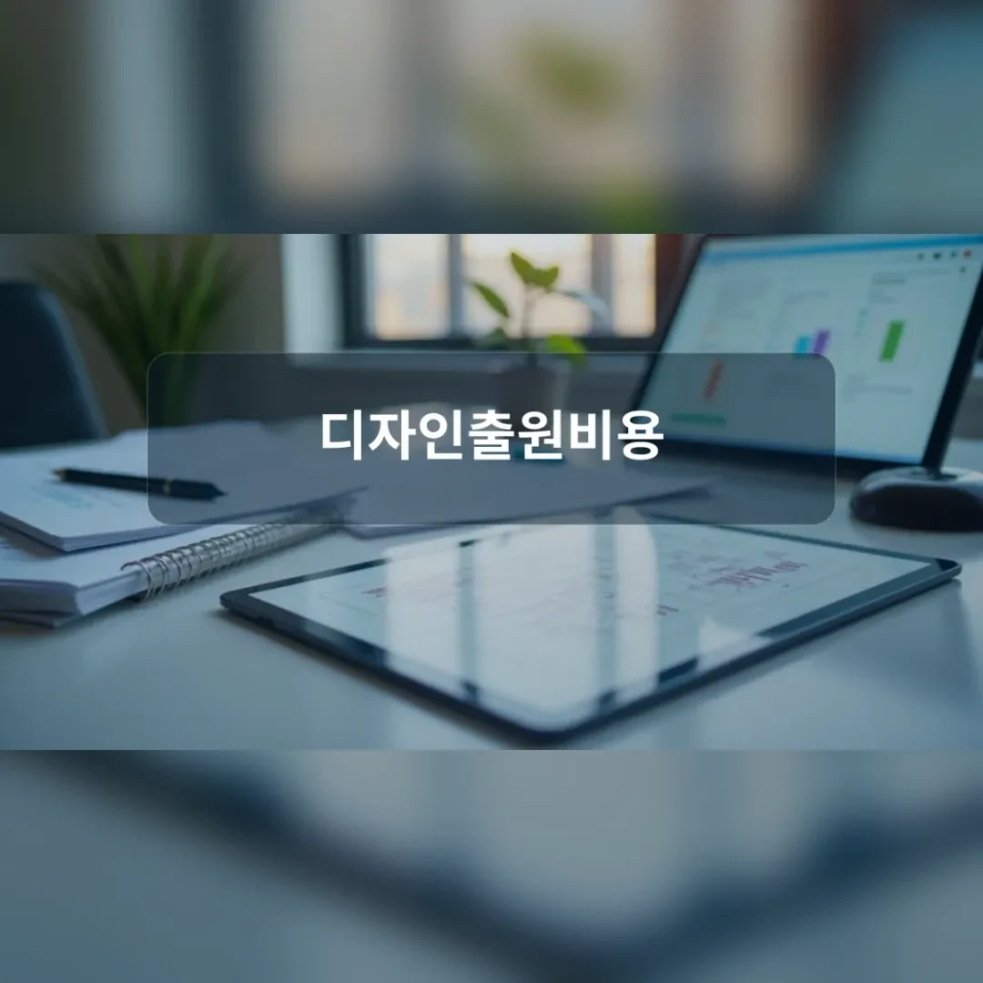 디자인출원비용과 지식재산권을 검토하는 사업자의 업무 공간