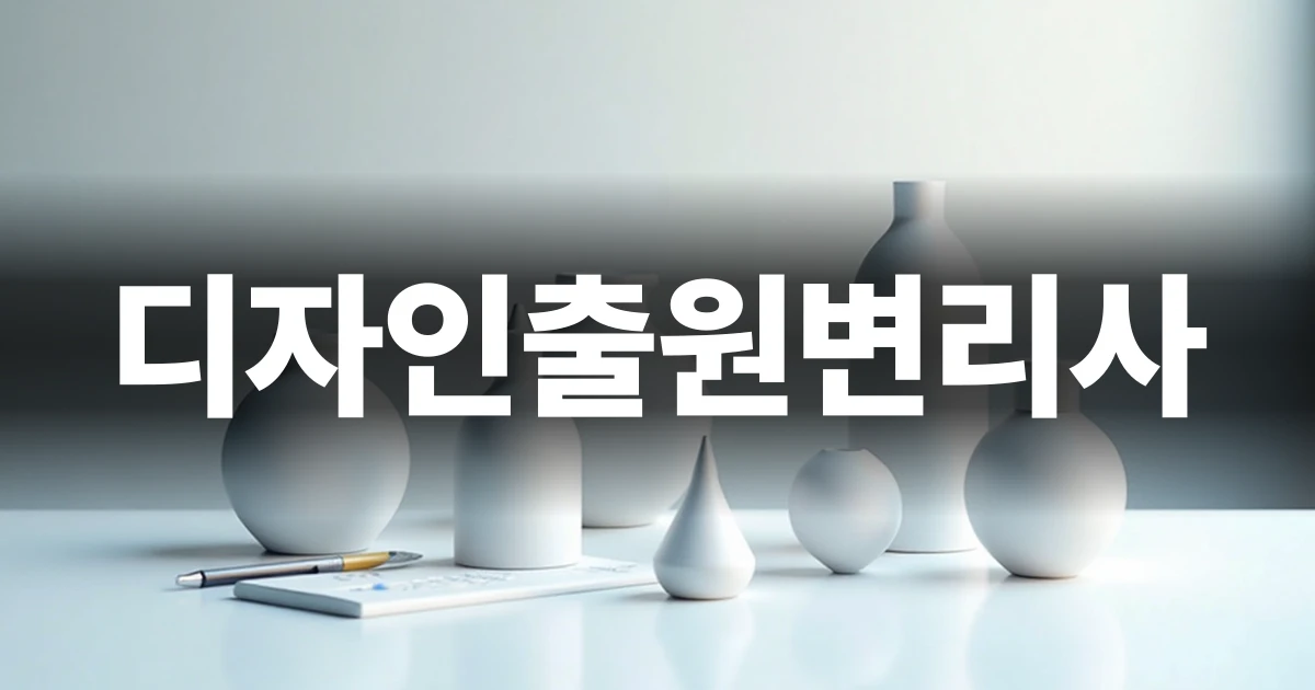 디자인출원변리사 선택 가이드를 상징하는 미니멀한 제품 시제품과 설계 도구