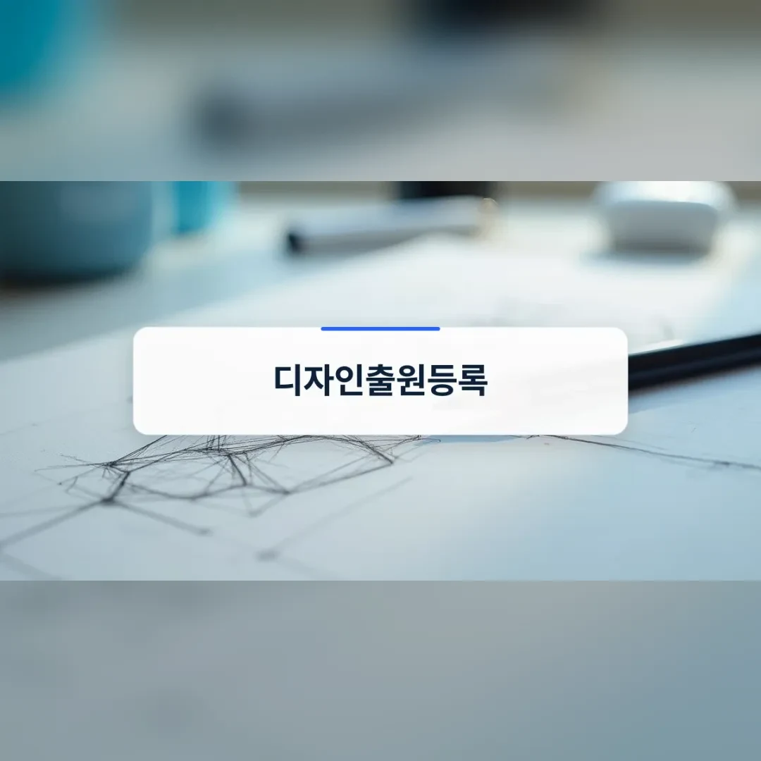 디자인출원등록 — 흰 종이 위에 그려진 연필 스케치 선