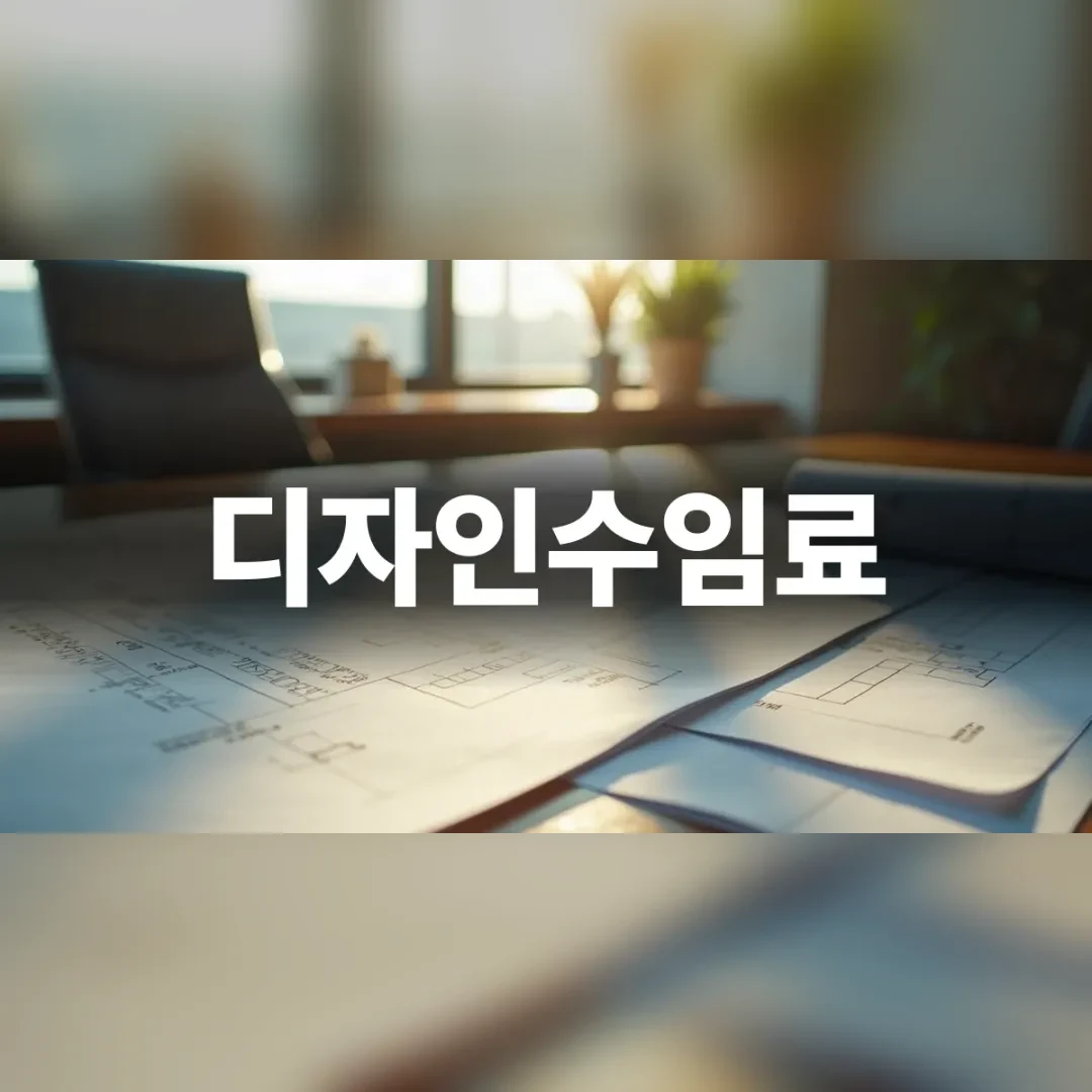 책상 위에 놓인 디자인 설계 도면과 문서들