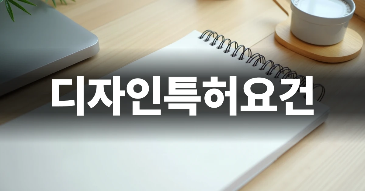 디자인특허요건 개념을 보여주는 스케치 노트와 연필