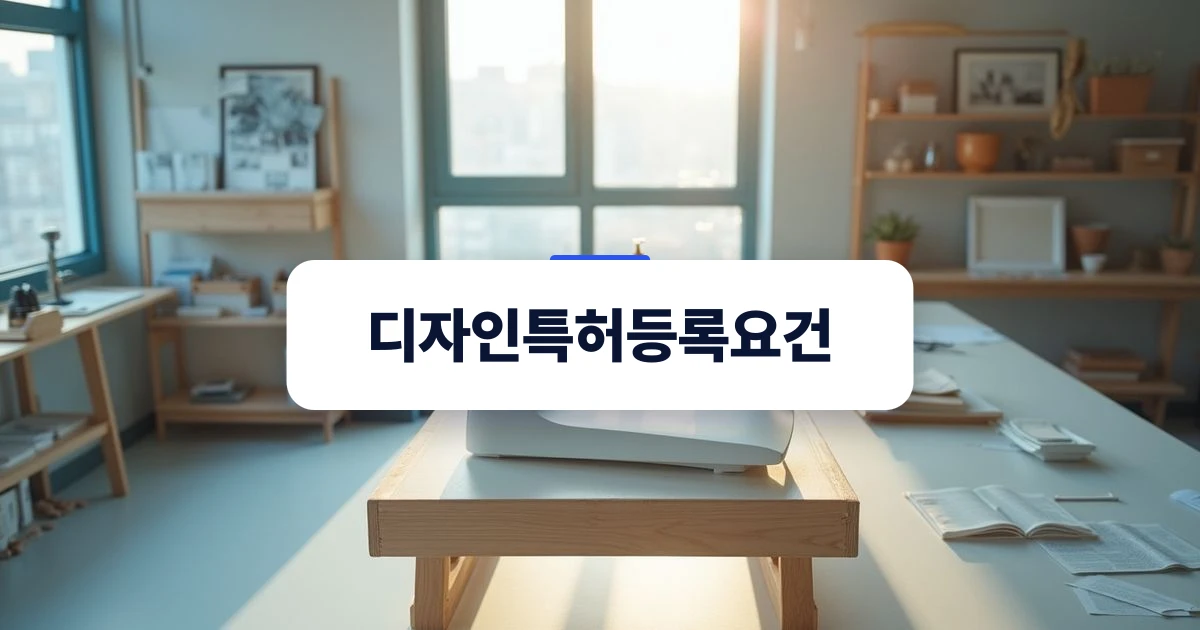 디자인특허등록요건 — 한국인 디자이너의 작업대 중앙에 놓인 제품 시제품의 외관 디자인