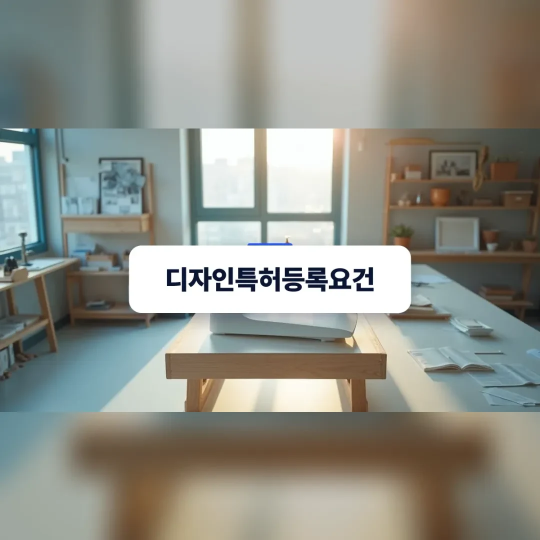 디자인특허등록요건 — 한국인 디자이너의 작업대 중앙에 놓인 제품 시제품의 외관 디자인