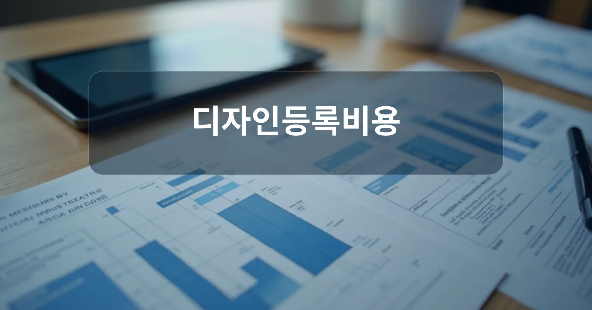 디자인등록비용 산정 기준을 검토하는 사업가의 책상
