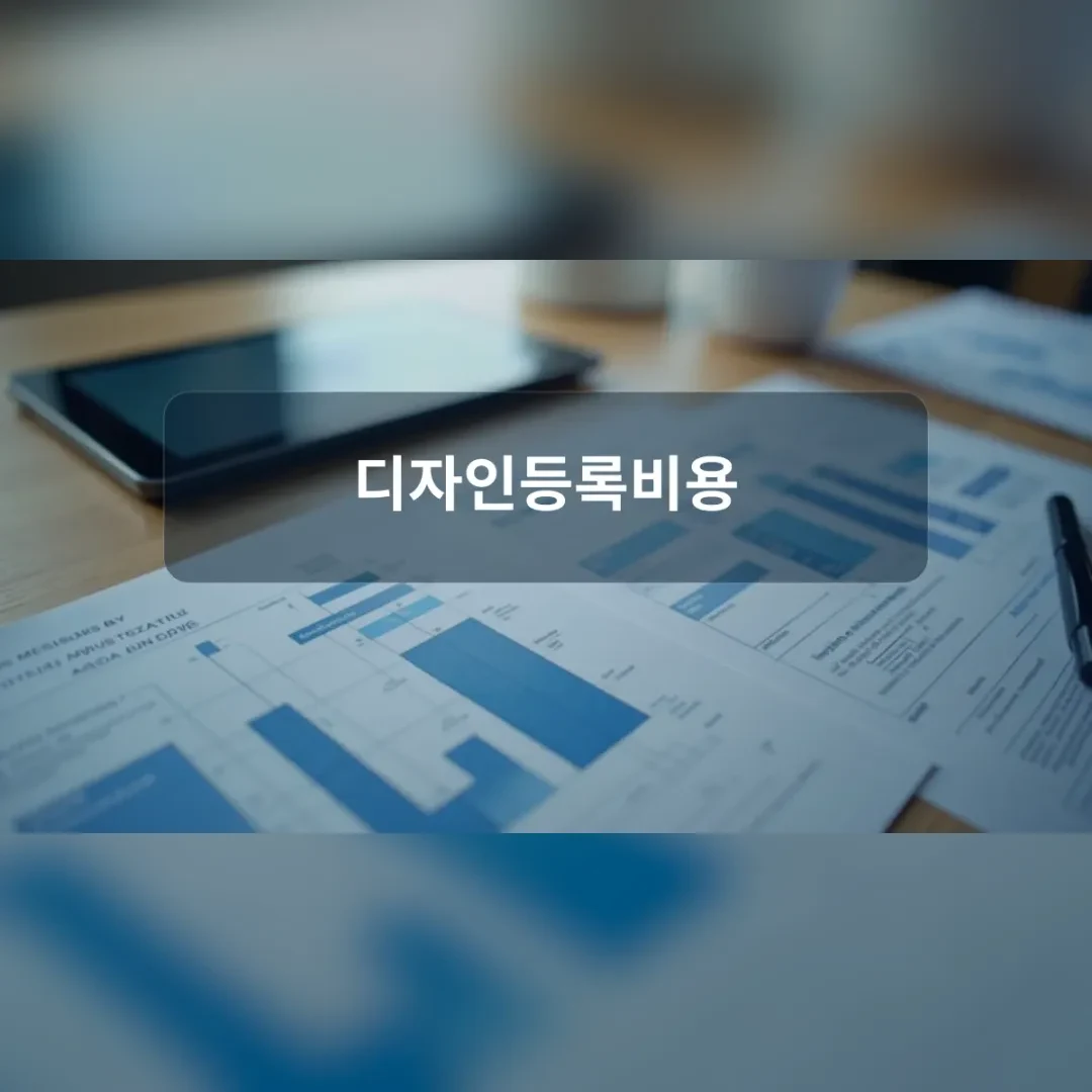 디자인등록비용 산정 기준을 검토하는 사업가의 책상