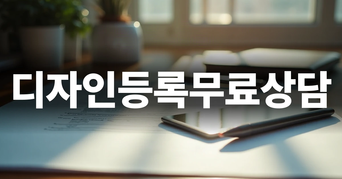 디자인등록무료상담을 고민하는 사업자를 위한 서류와 도면 검토 책상 풍경