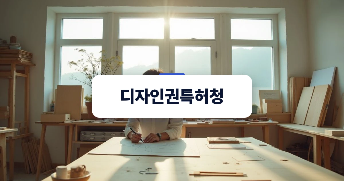 디자인권특허청 — 한국의 가구 스튜디오에서 신제품 의자의 실루엣을 스케치하며 보안을 유지하고 있는 한국인 디자이너
