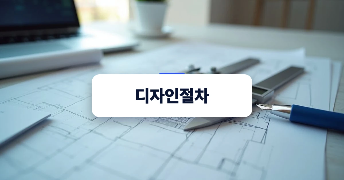 디자인 절차와 도면을 준비하는 깔끔한 책상 풍경