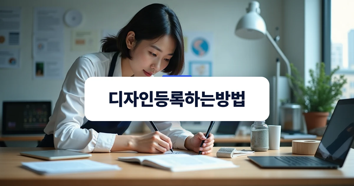 디자인 등록 절차를 준비하는 신제품 디자인 원형과 작업실 모습