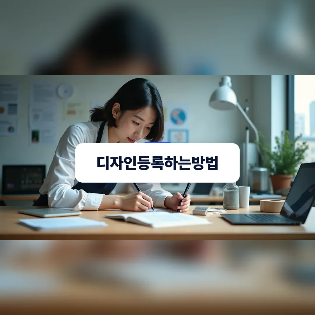 디자인 등록 절차를 준비하는 신제품 디자인 원형과 작업실 모습