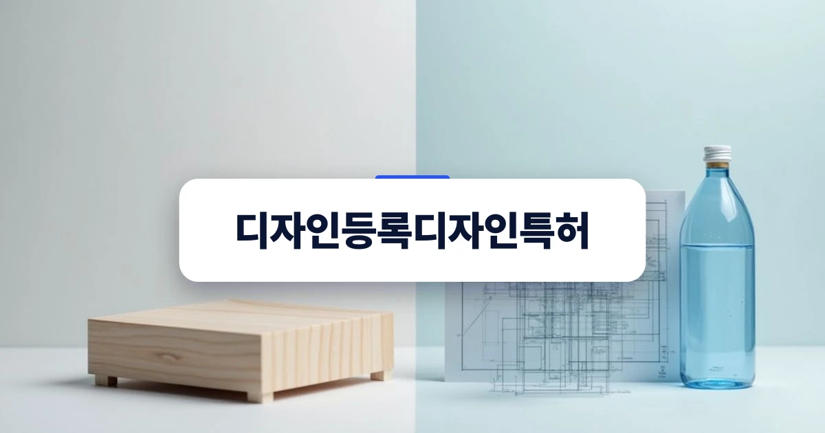 디자인등록과 디자인특허의 개념 및 법적 차이를 상징하는 그래픽 이미지