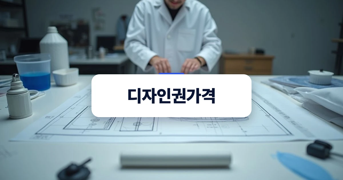 제품 디자인 도면과 시제품이 올려진 작업대