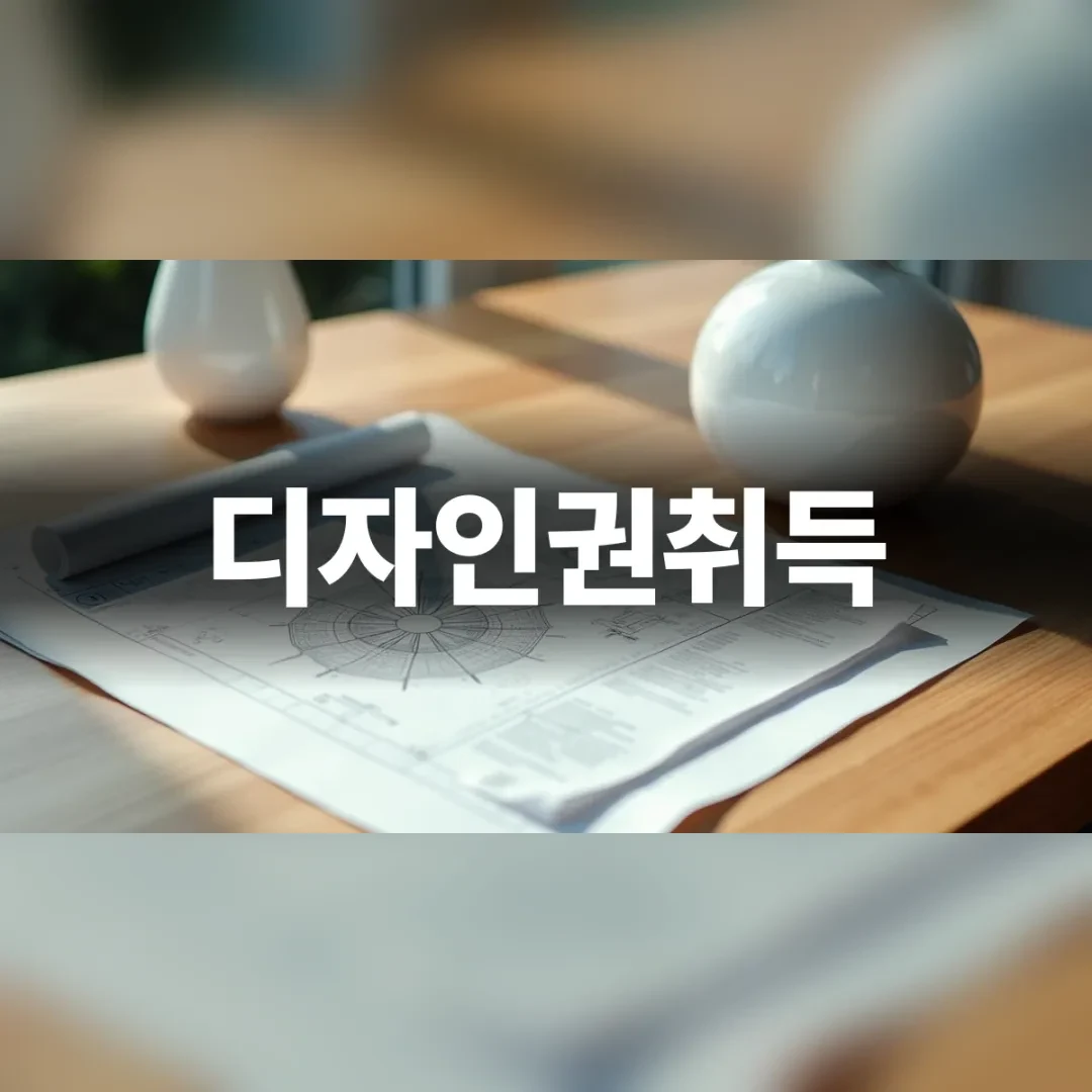 디자인권취득을 준비하는 사업자의 책상 위 도면과 제품