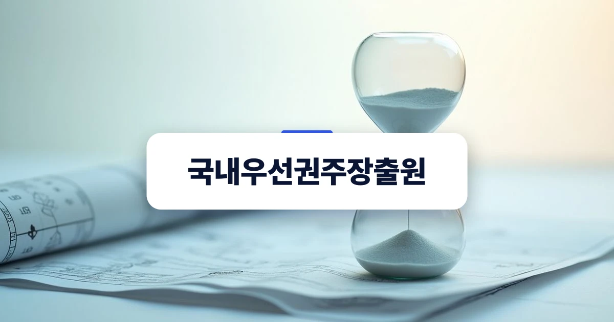 상표 권리 소급과 시간의 개념을 시각적으로 나타낸 모던한 모래시계 이미지