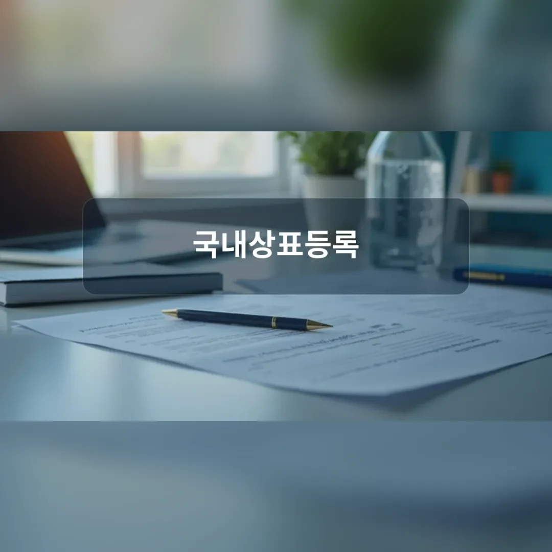 국내상표등록 — 책상 위의 서류와 펜