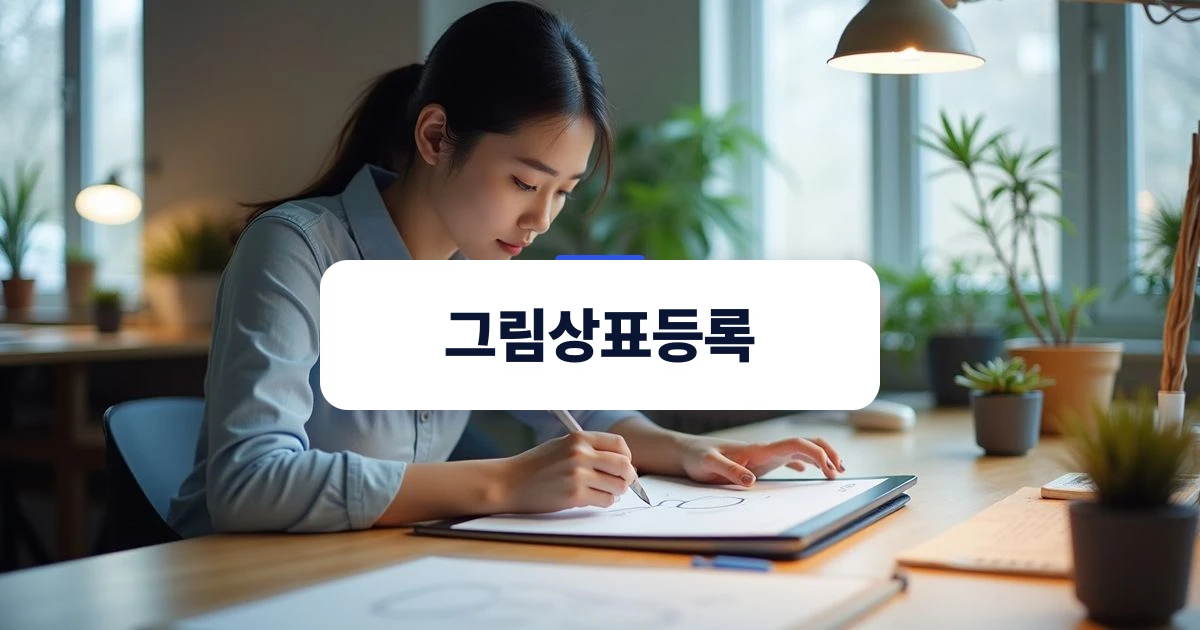 브랜드 로고 심볼 도안을 검토하는 디자이너의 모습