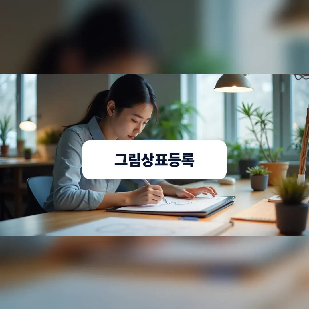 브랜드 로고 심볼 도안을 검토하는 디자이너의 모습