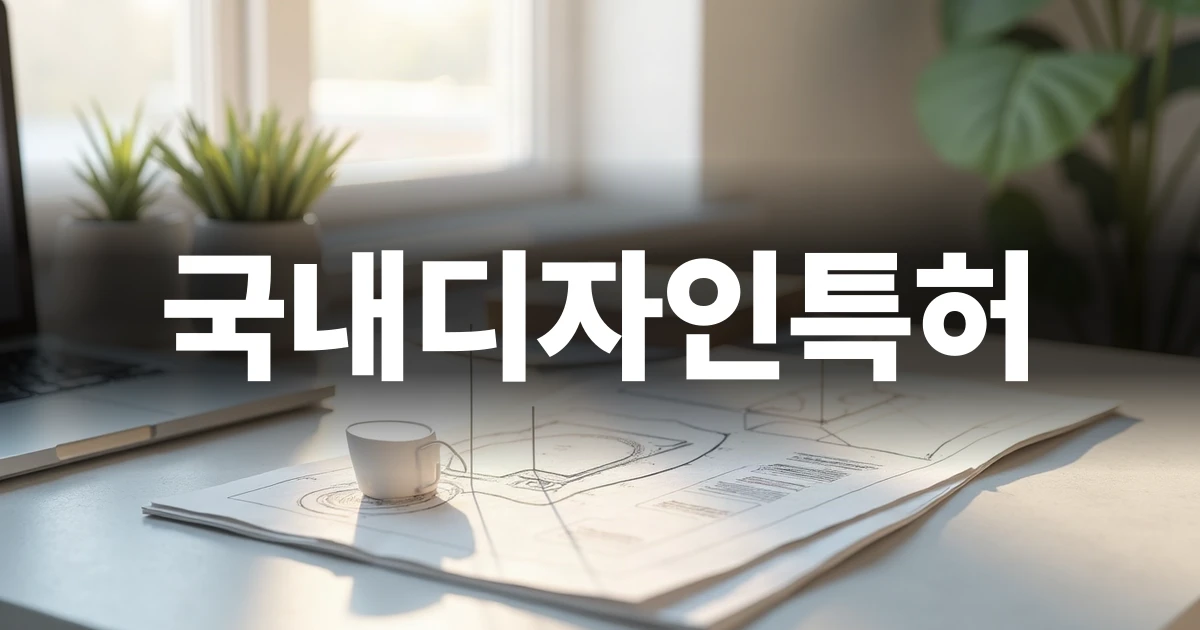 국내디자인특허 출원 개념을 상징하는 미니멀한 제품 와이어프레임 렌더링