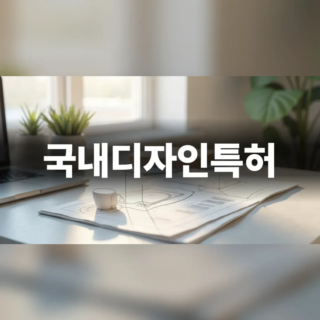 국내디자인특허 — 창가 책상 위에 펼쳐진 도면과 찻잔