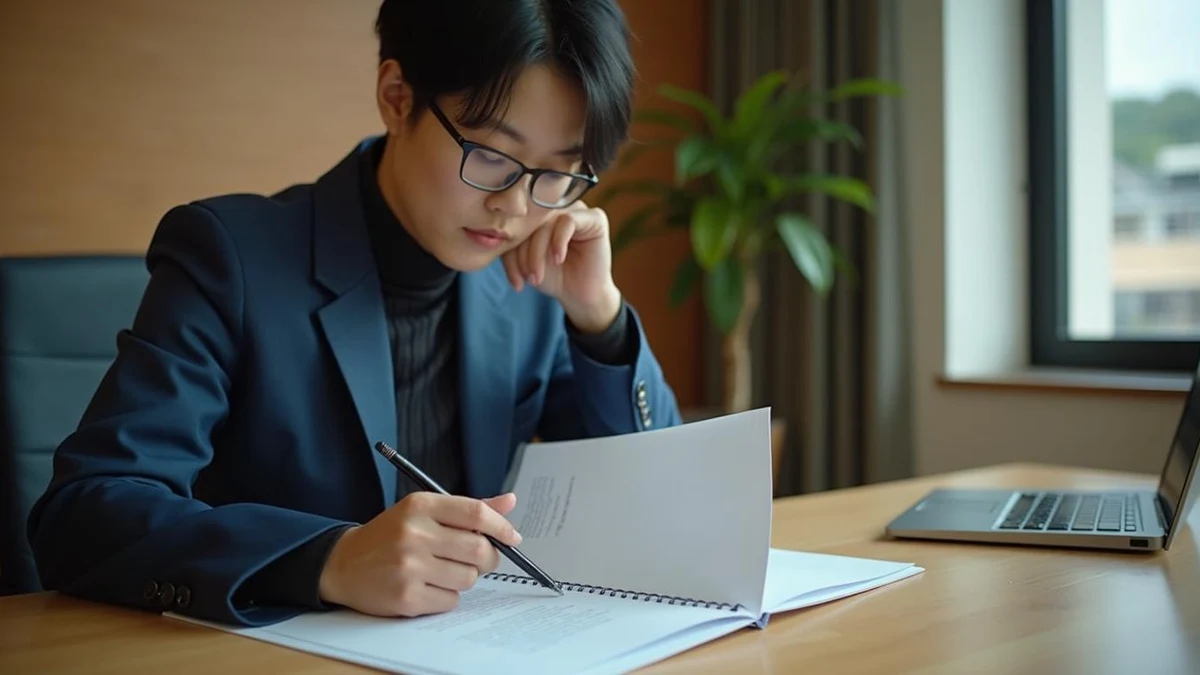 선행 상표 검색 결과를 다각도로 검토하는 모습