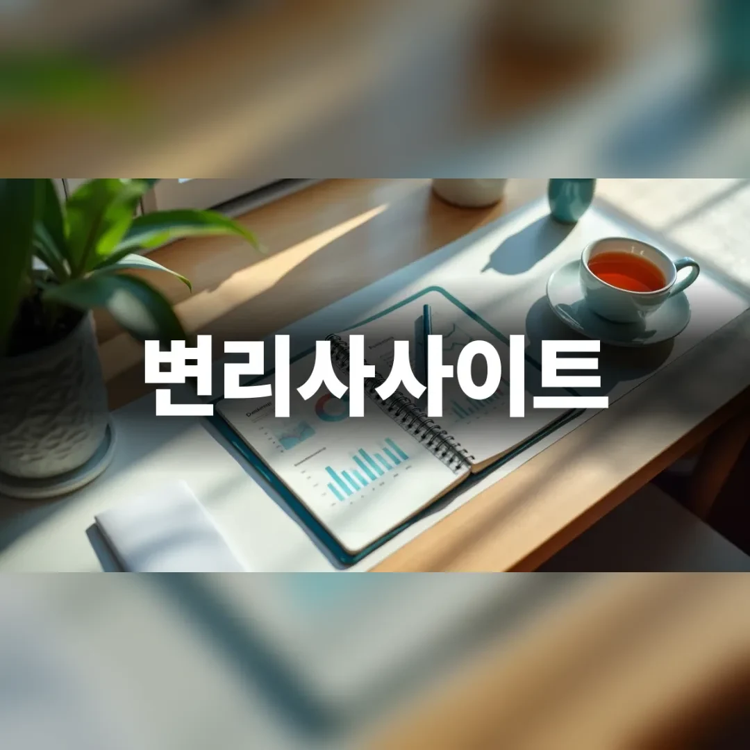 변리사사이트 선택 기준을 검토하는 깔끔한 책상 위 노트북과 노트