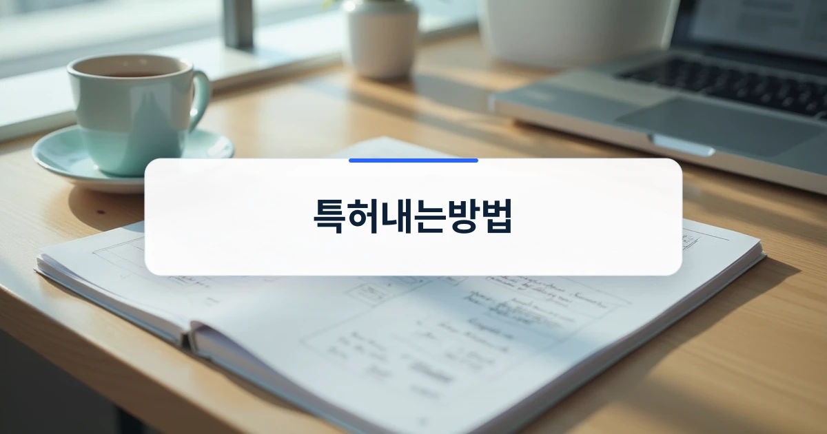 특허내는방법을 고민하며 아이디어를 정리하는 노트와 책상