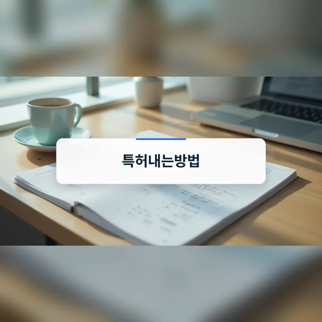 특허내는방법을 고민하며 아이디어를 정리하는 노트와 책상